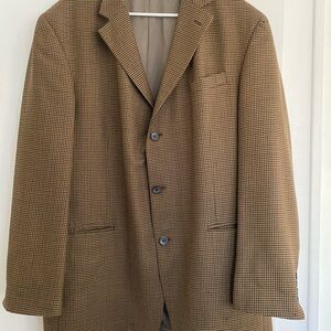 Oscar de la Renta Tan Checkered Blazer